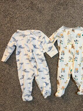 3 pairs of pajamas for baby boy, 3-6 months